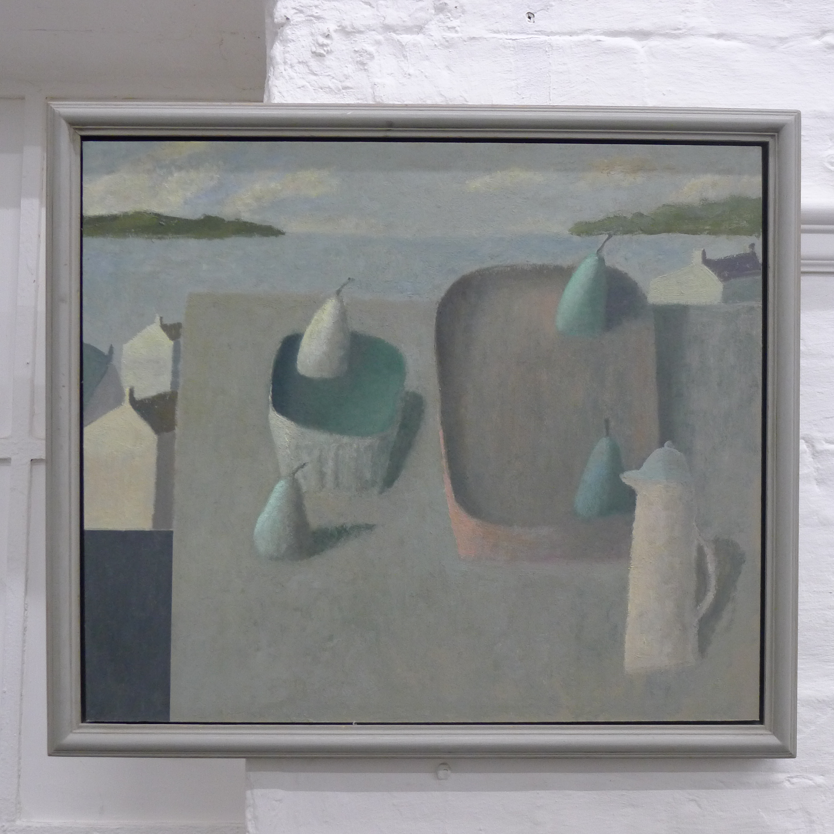NICHOLAS TURNER RWA (AR), Table and Sea, oil on board, signed to reverse, framed. 50.5 x 43 cm. - Image 4 of 5