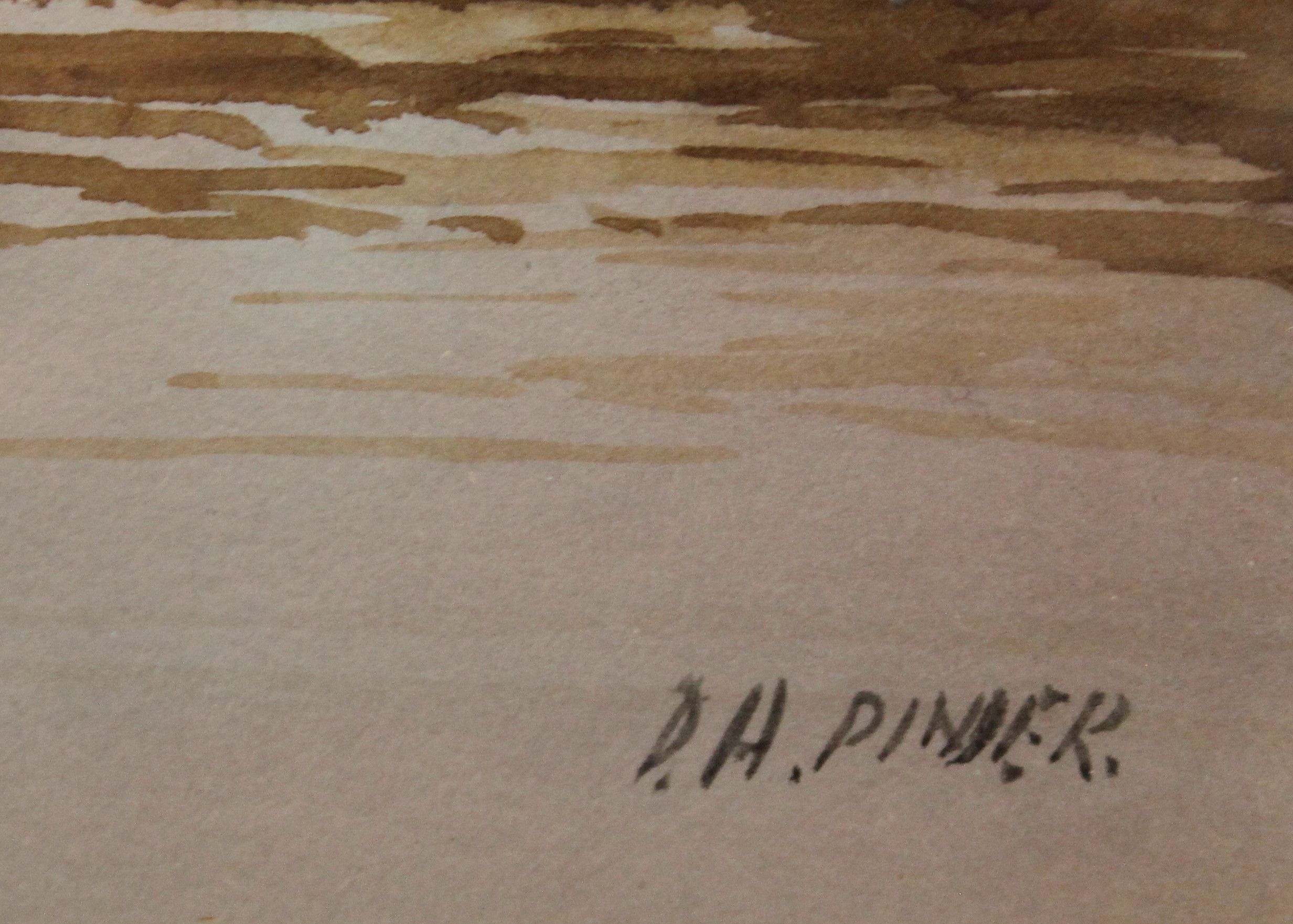 DOUGLAS PINDER, Yes Tor and Taw Marsh, Dartmoor (a pair), watercolour, framed and glazed. - Image 6 of 6