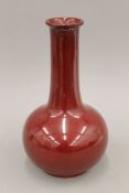 A Bernard Moore red gazed vase. 30 cm high.