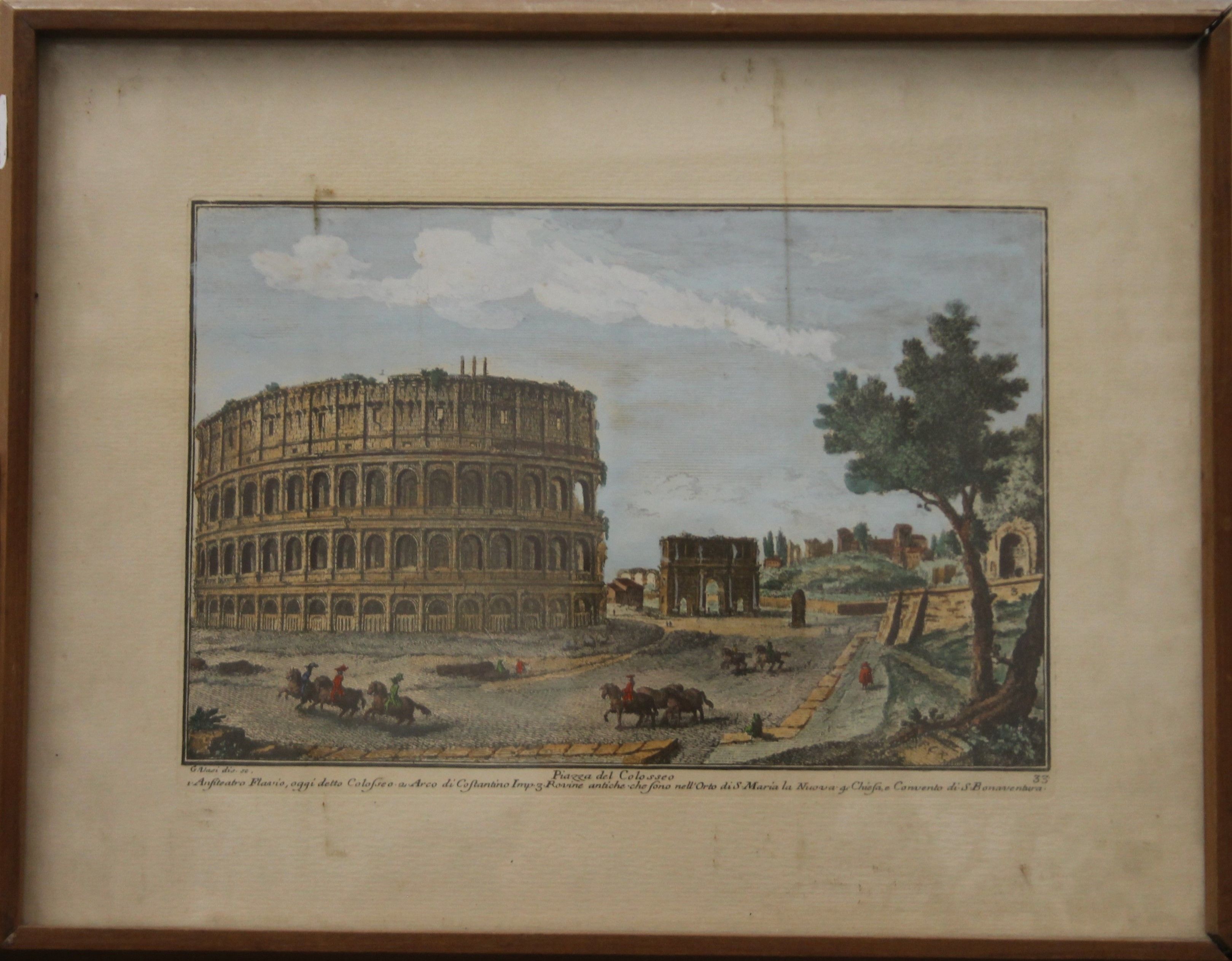An early coloured print of the Colosseum Rome, a print of Princess Charlotte dated 1821, - Image 2 of 4