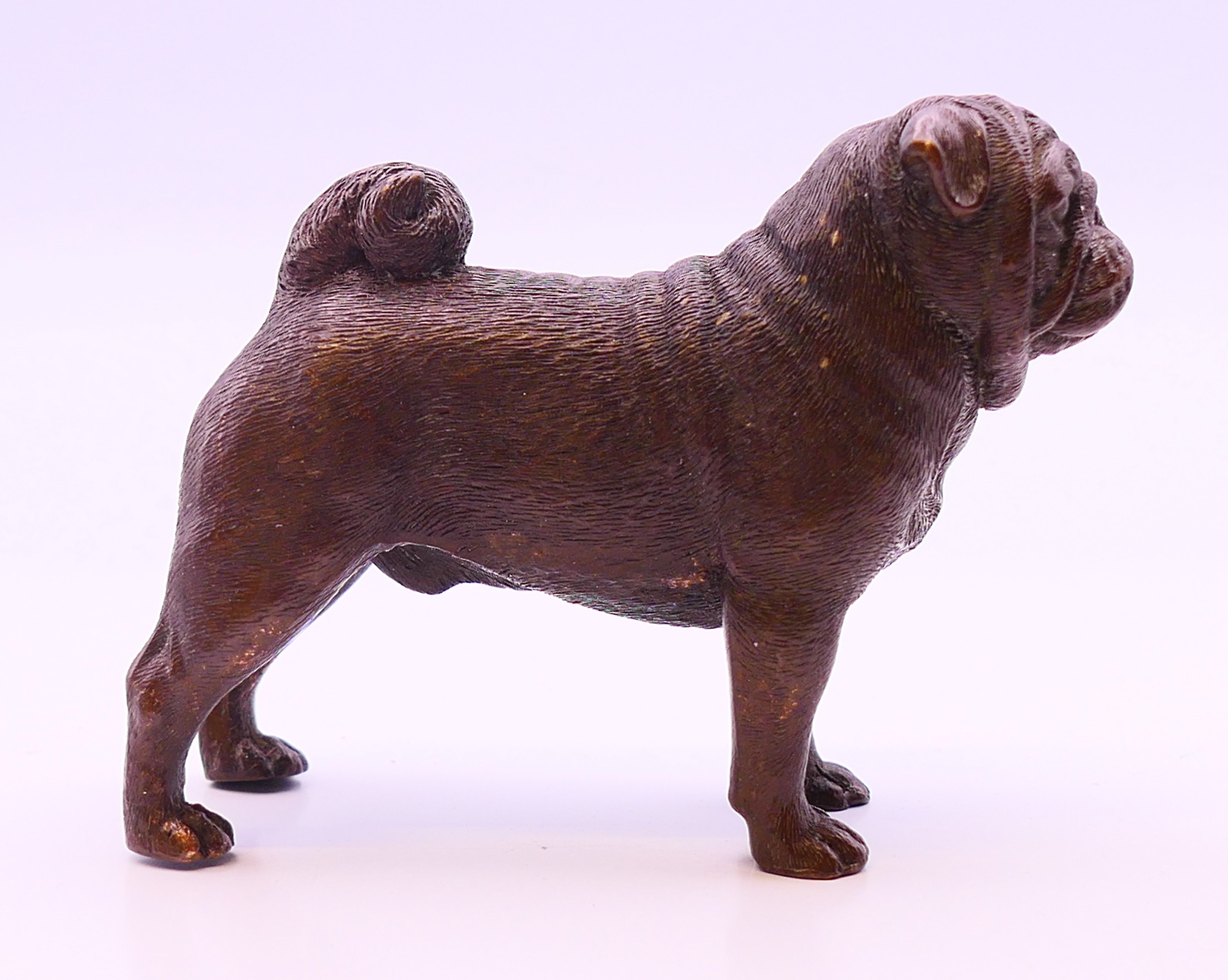 A bronze pug dog. 6 cm high. - Image 2 of 4