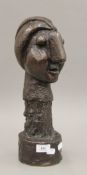 After PABLO PICASSO, stylised bronze bust. 41 cm high.