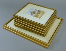 Ten 19th century French framed prints. The largest 31.5 x 40 cm overall.