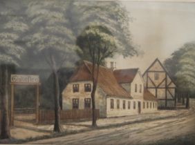 Glukefler, a hand-coloured etching, framed and glazed. 44 x 32 cm.