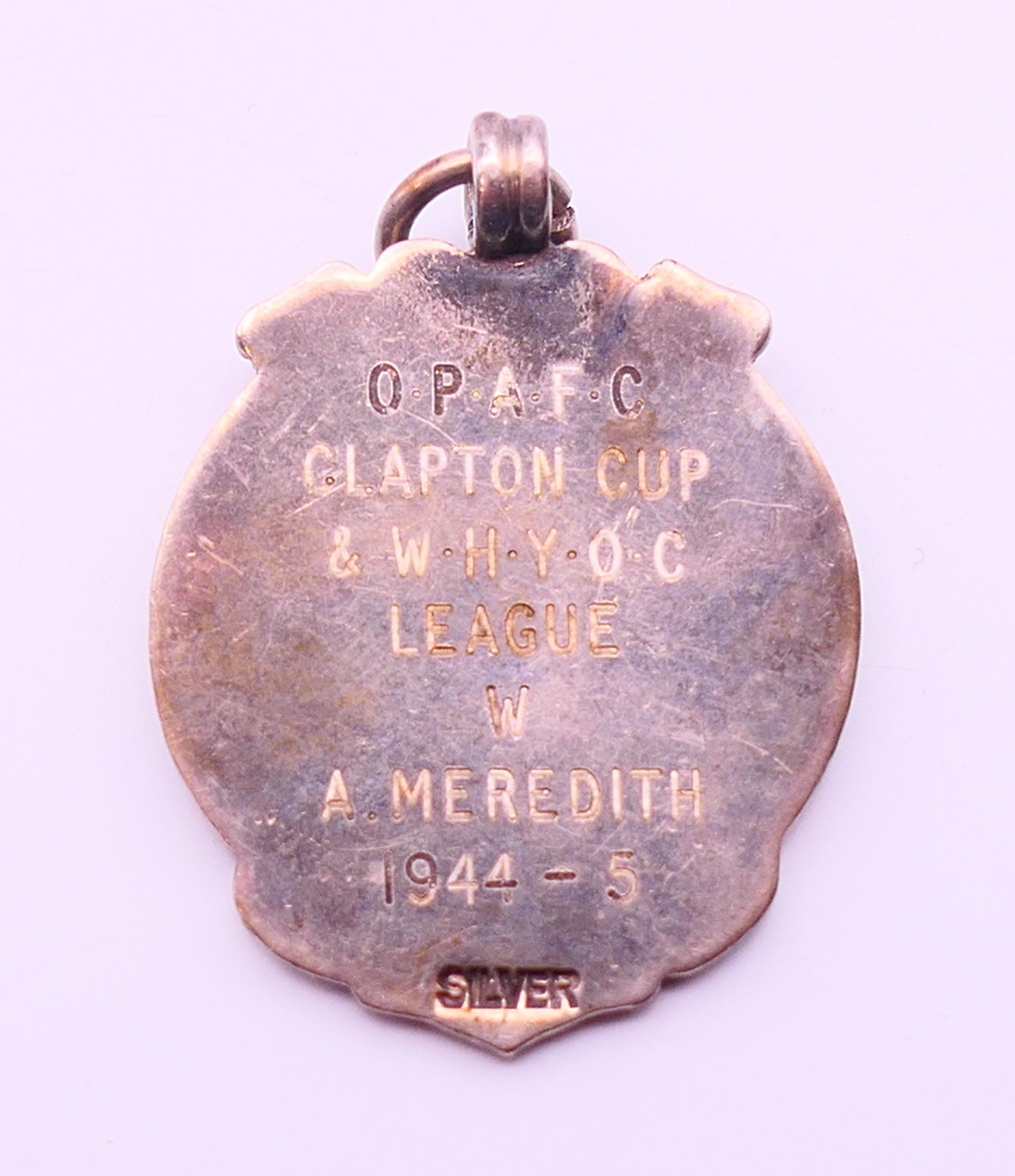 Two silver fobs, one enamel set, one inscribed OPAFC Clapton Cup & WHYOC League W A. - Image 8 of 9