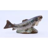 A cold painted bronze model of a salmon. 6 cm wide.