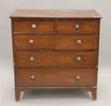 A 19th century mahogany chest of drawers. 104 cm wide.