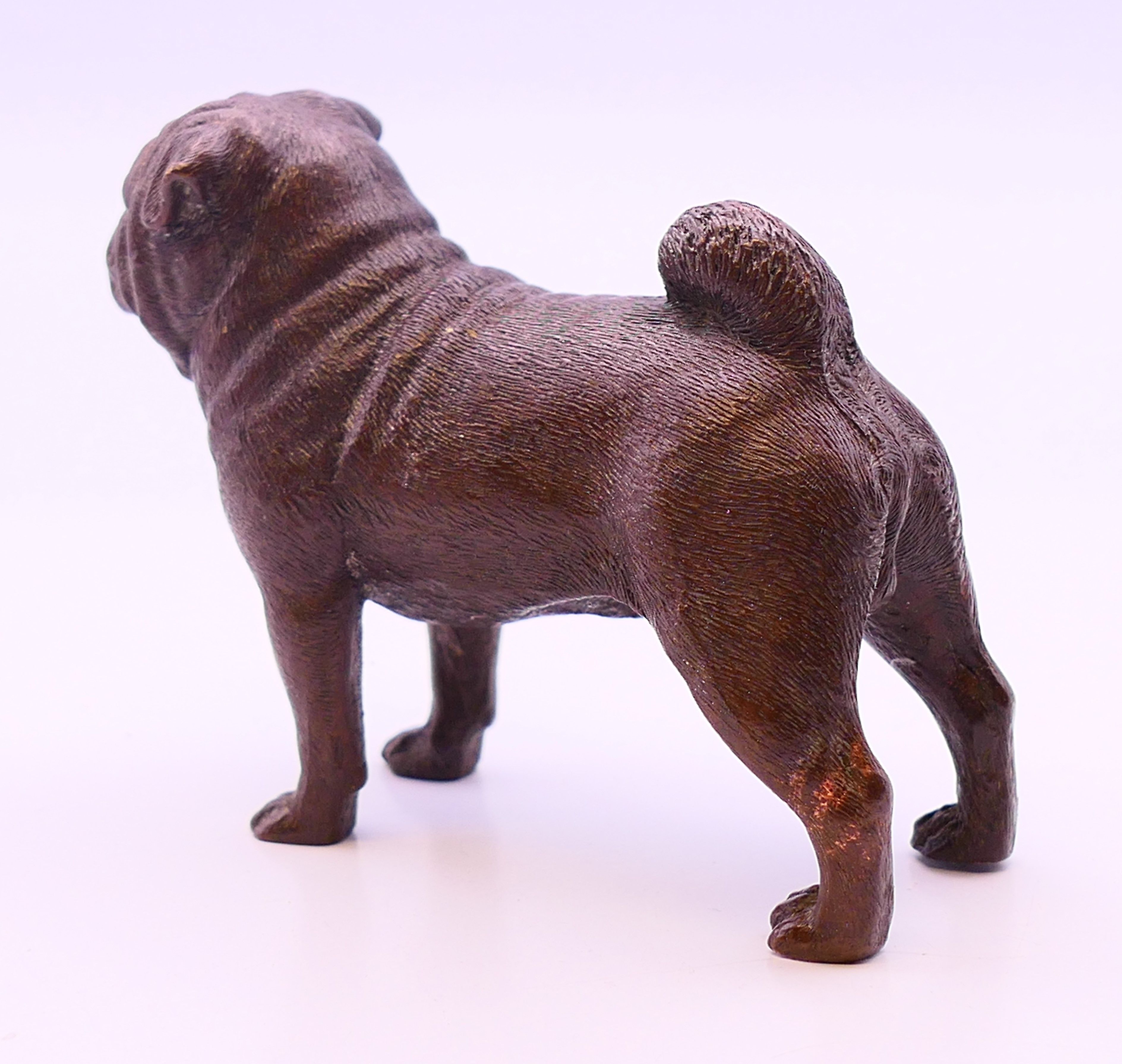 A bronze pug dog. 6 cm high. - Image 3 of 4