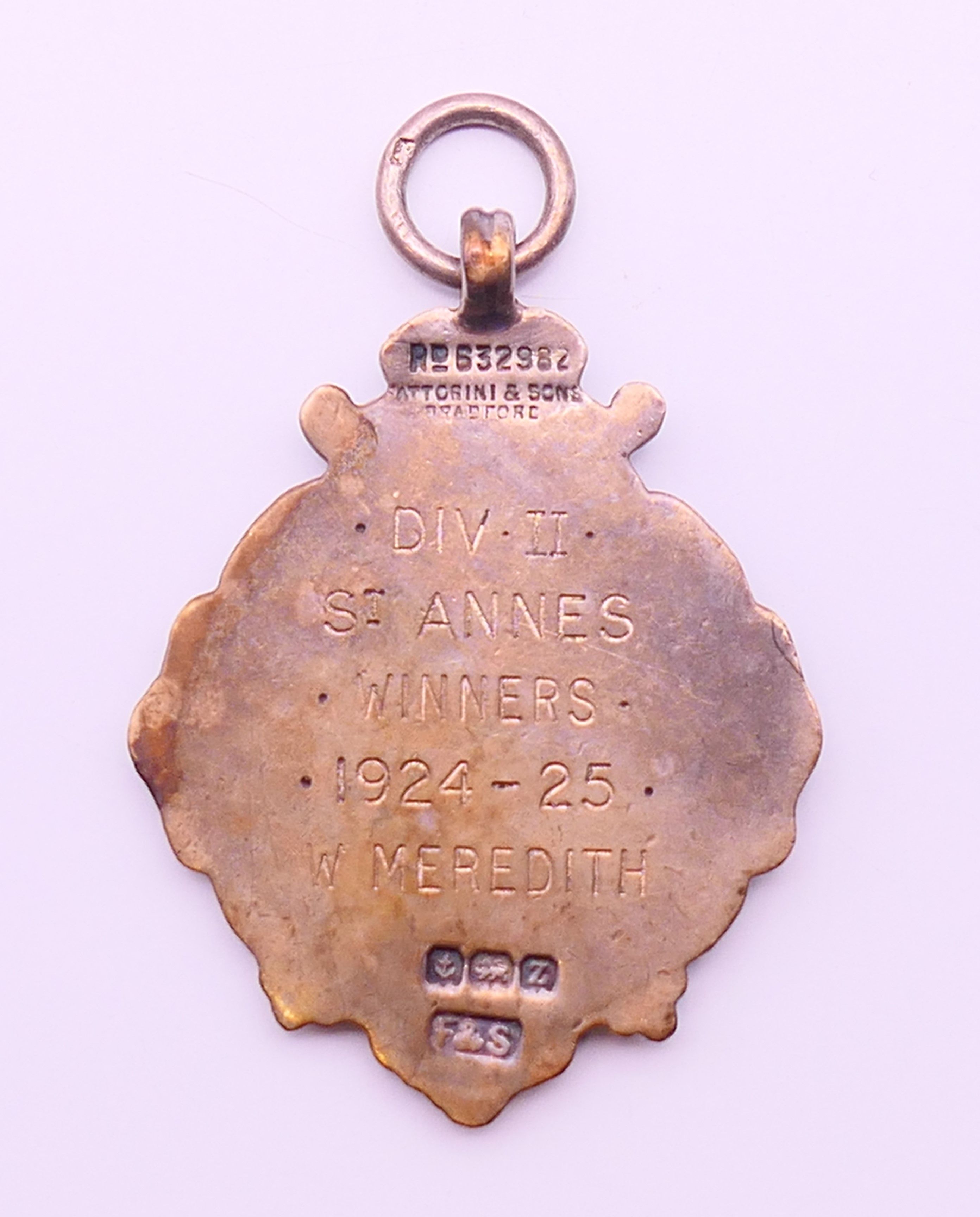 Two silver fobs, one enamel set, one inscribed OPAFC Clapton Cup & WHYOC League W A. - Image 4 of 9