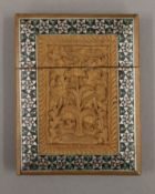 An Anglo-Indian inlaid sandalwood visiting card case. 10 x 8 cm.
