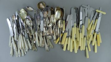 A box of plated cutlery.
