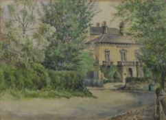G M STUART, Elmfield, watercolour, framed and glazed. 26.5 x 19 cm.