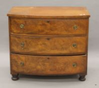 A19th century mahogany bowfront chest of drawers. 91 cm wide.