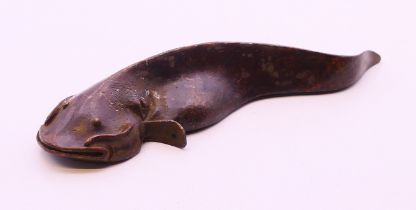 A bronze model of a fish. 12.5 cm long.