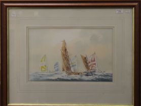 ALAN STARK, Yacht Race, watercolour framed and glazed. 44 x 28 cm.