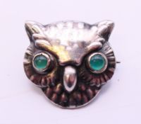 A WMF silver owl brooch. 2.25 cm high.