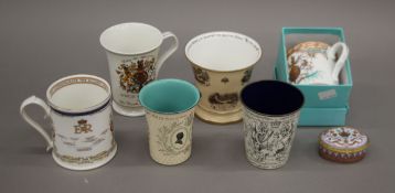 A collection of Halcyon Days and other Royal Commemoratives. The largest 11 cm high.
