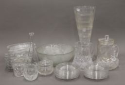 A quantity of various glassware. The largest 38 cm high.