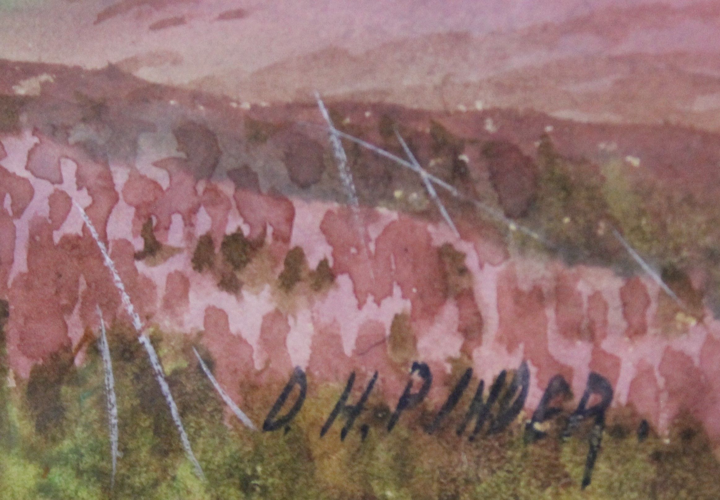 DOUGLAS PINDER, Yes Tor and Taw Marsh, Dartmoor (a pair), watercolour, framed and glazed. - Image 3 of 6