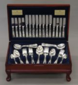 Eight place setting of Viners silver-plated Kings pattern canteen of cutlery.