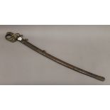 A William IV pattern 1822 infantry officer's sword in scabbard with folding guard. 98.5 cm long.