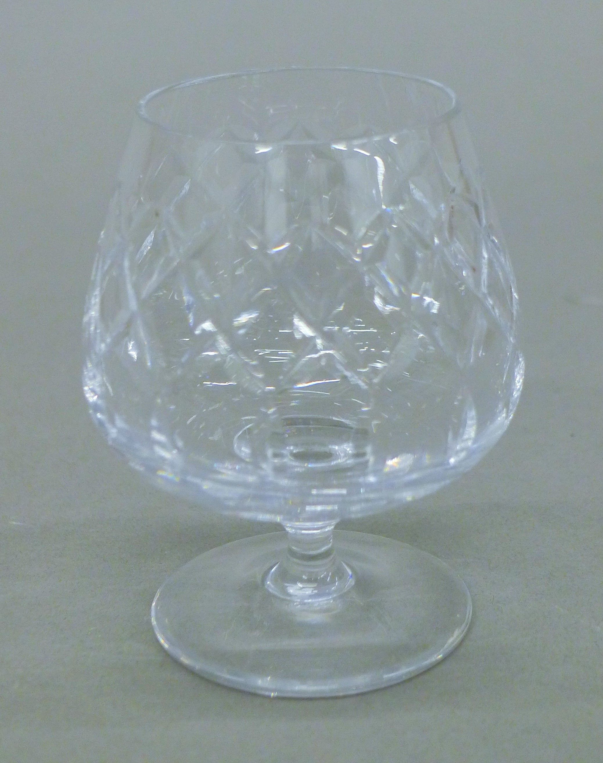 A boxed set of Cartier cut glass brandy glasses. Each 8.5 cm high. - Image 2 of 5