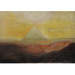 20TH CENTURY SCHOOL, Abstract Pyramid Scene, oil on canvas, initialled and dated 1977,