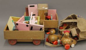 A quantity of wooden and other toys.