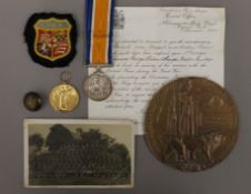 A pair of WWI medals awarded to 85396 PTE G V Sharpe MGC (the Machine Gun Corps) together with