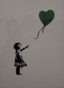 DEATH NYC, Banksy Girl and Balloon, print, framed and glazed. 41.5 x 51.5 cm.