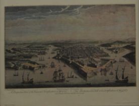 A print of Malta, framed and glazed. 47.5 cm x 39.5 cm overall.