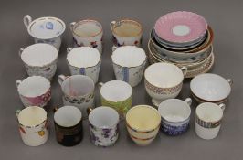 A quantity of 19th century and later various porcelain cups and saucers etc.