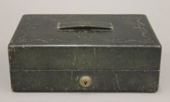 A Victorian green leather writing/jewellery box. 23 cm x 15 cm.