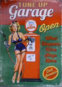 A full service garage tin sign. 50 x 70 cm.