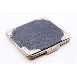A silver mounted leather wallet/card case. 9 cm x 9.5 cm.