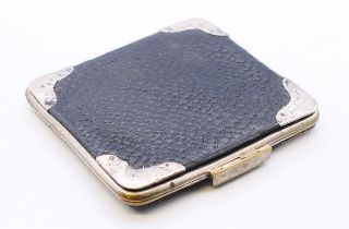 A silver mounted leather wallet/card case. 9 cm x 9.5 cm.