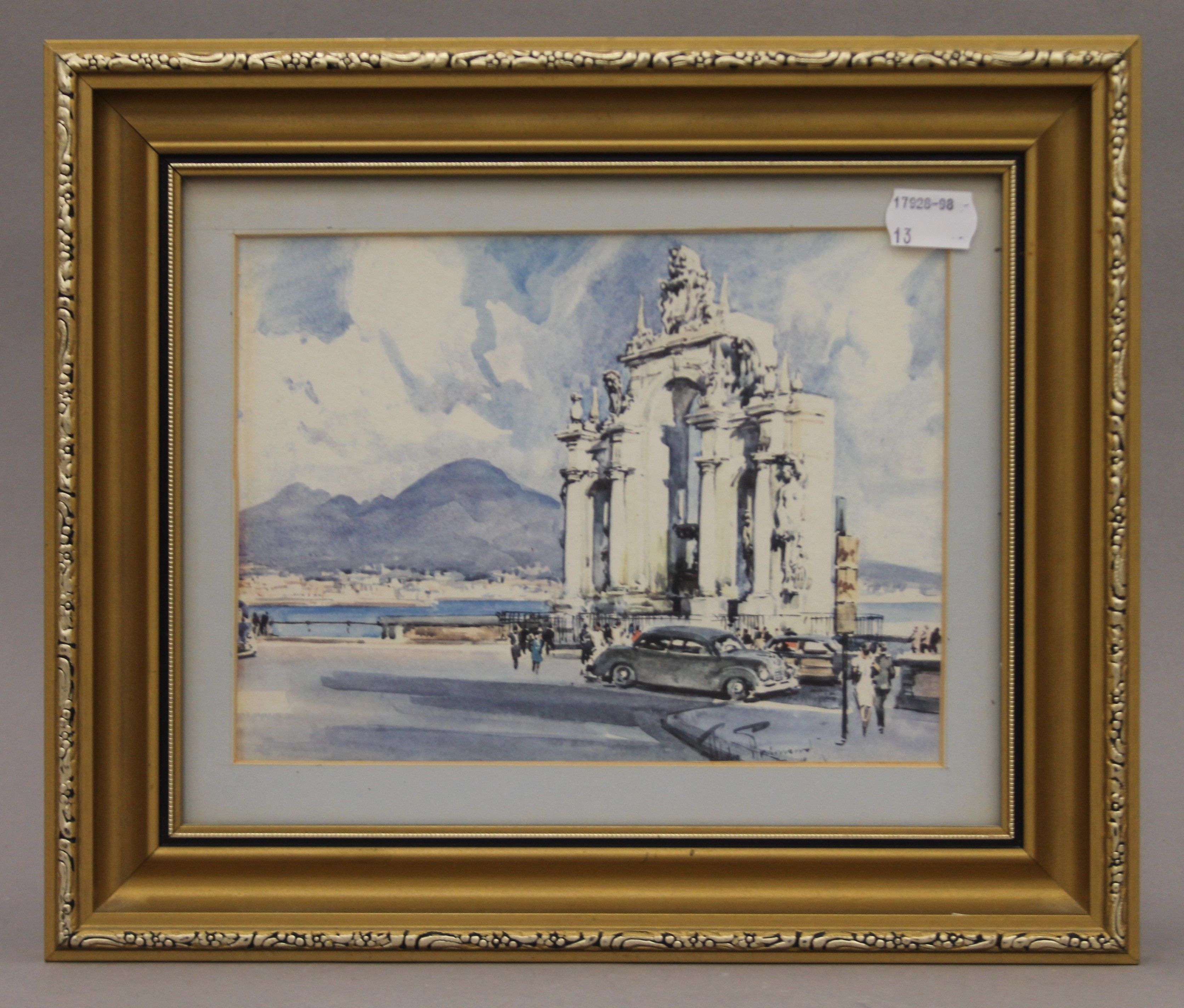 A pair of Naples 1960's prints, each framed and glazed. 20 x 15 cm. - Image 4 of 5