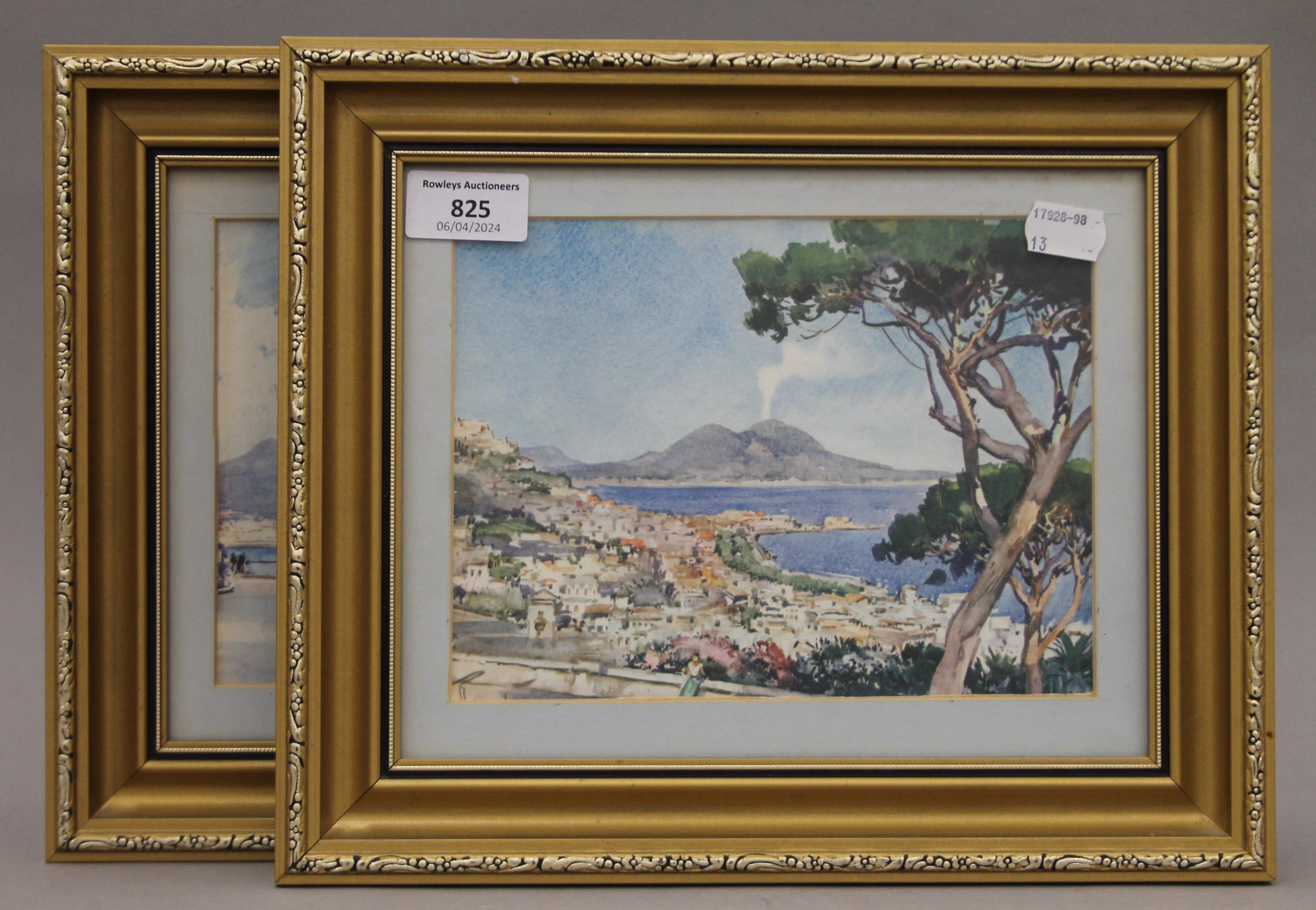 A pair of Naples 1960's prints, each framed and glazed. 20 x 15 cm.