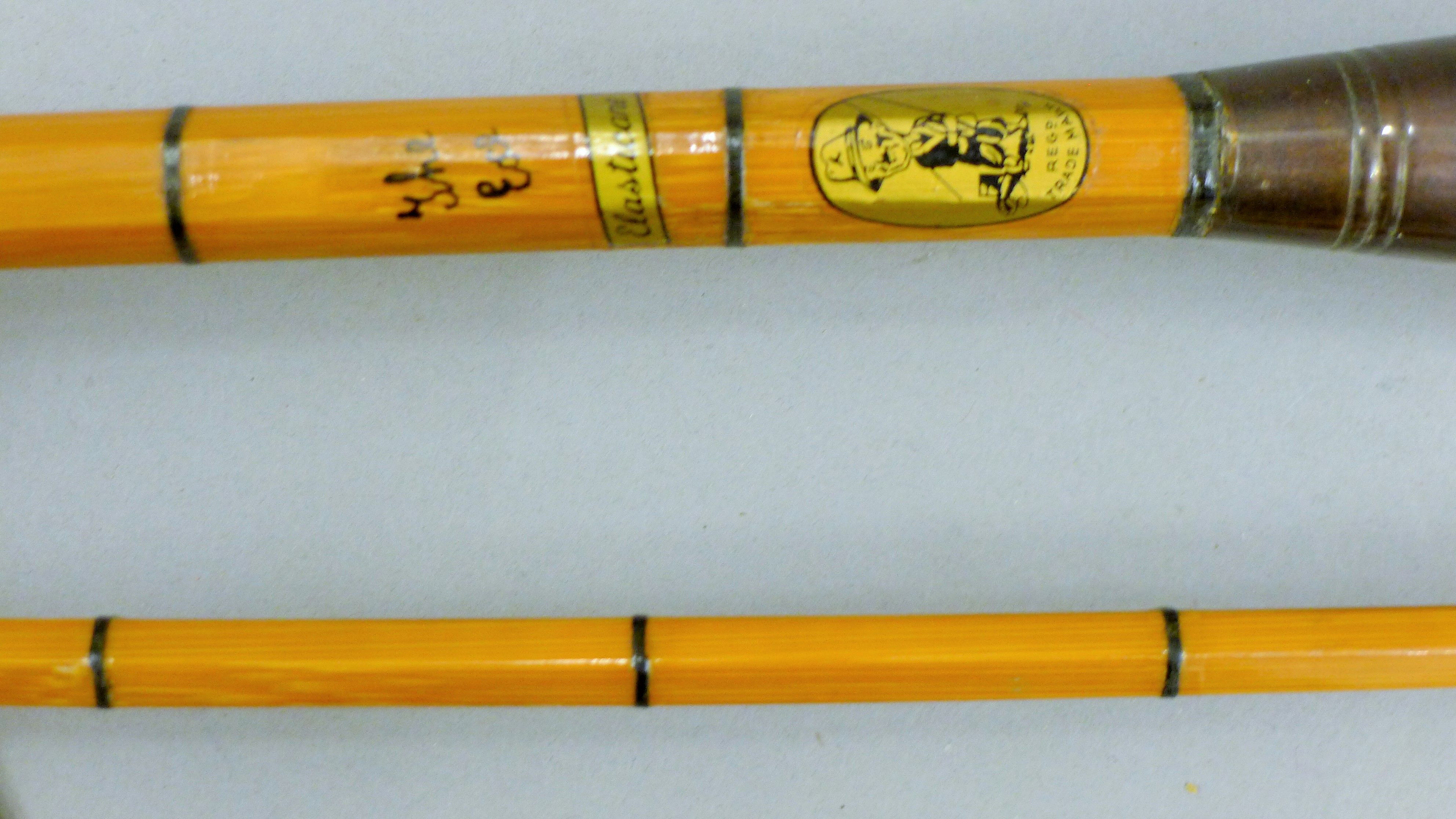 A Henry Aiken of London split cane rod, two other split cane rods and a carbon fibre rod. - Image 5 of 8