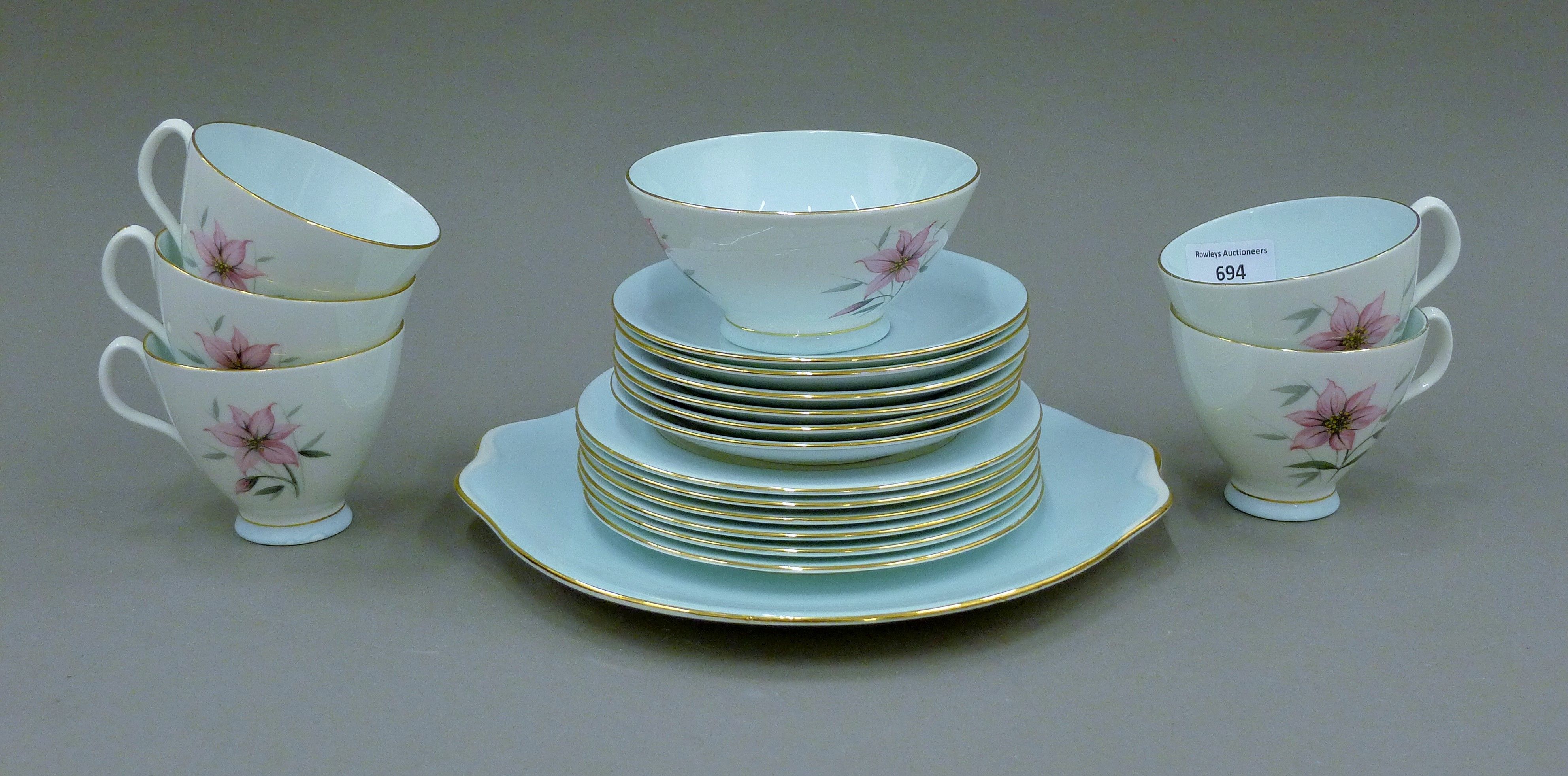 A Royal Doulton Rose Elegans tea set and a Royal Albert Elfin pattern tea set. - Image 6 of 8