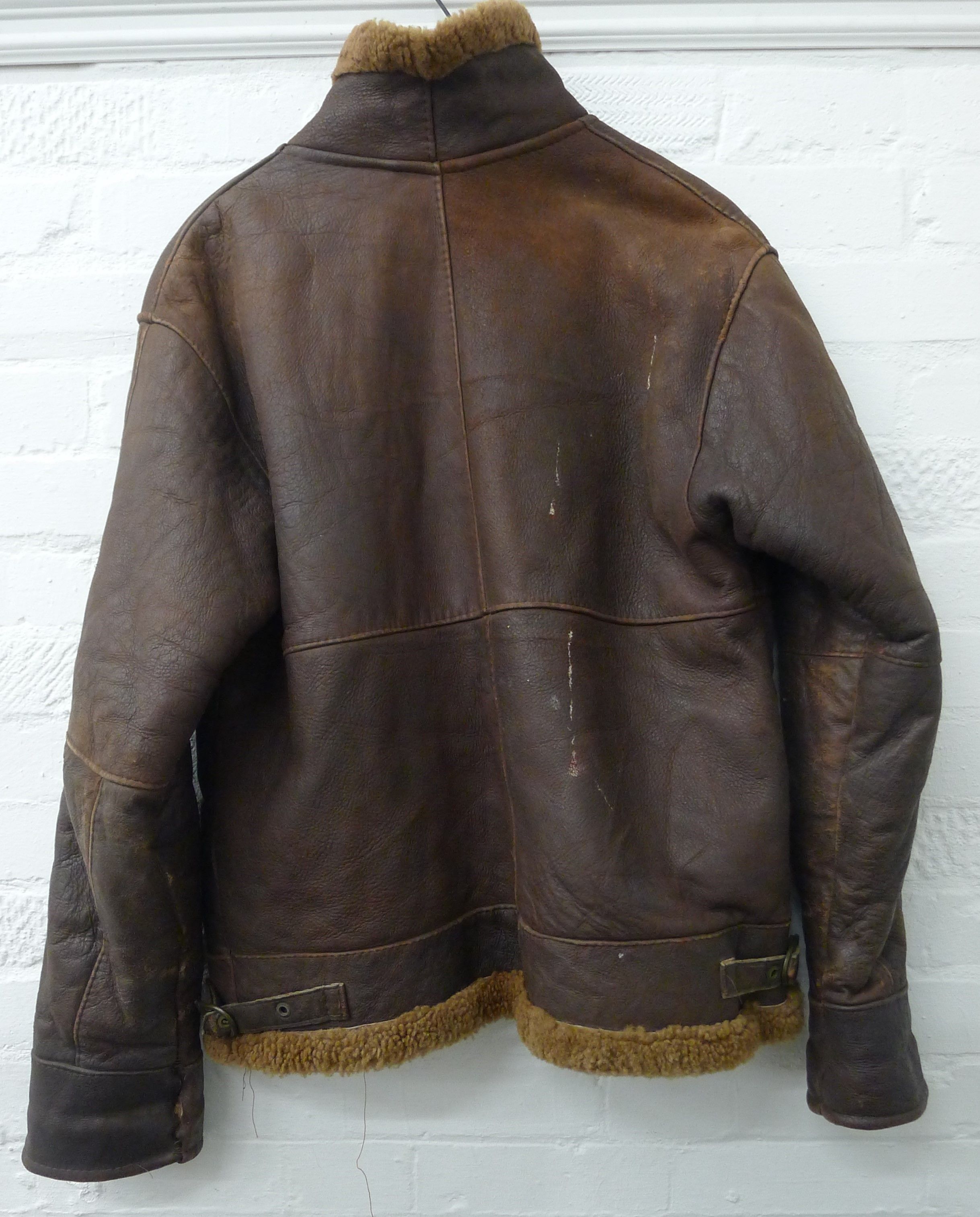 A vintage leather flying jacket labelled Echtes Leader, Made in Italy, size label for XXL. - Image 2 of 5