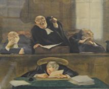 GASTON HOFFMANN (1883-1926) French, Courtroom Scenes, a pair, limited edition prints,