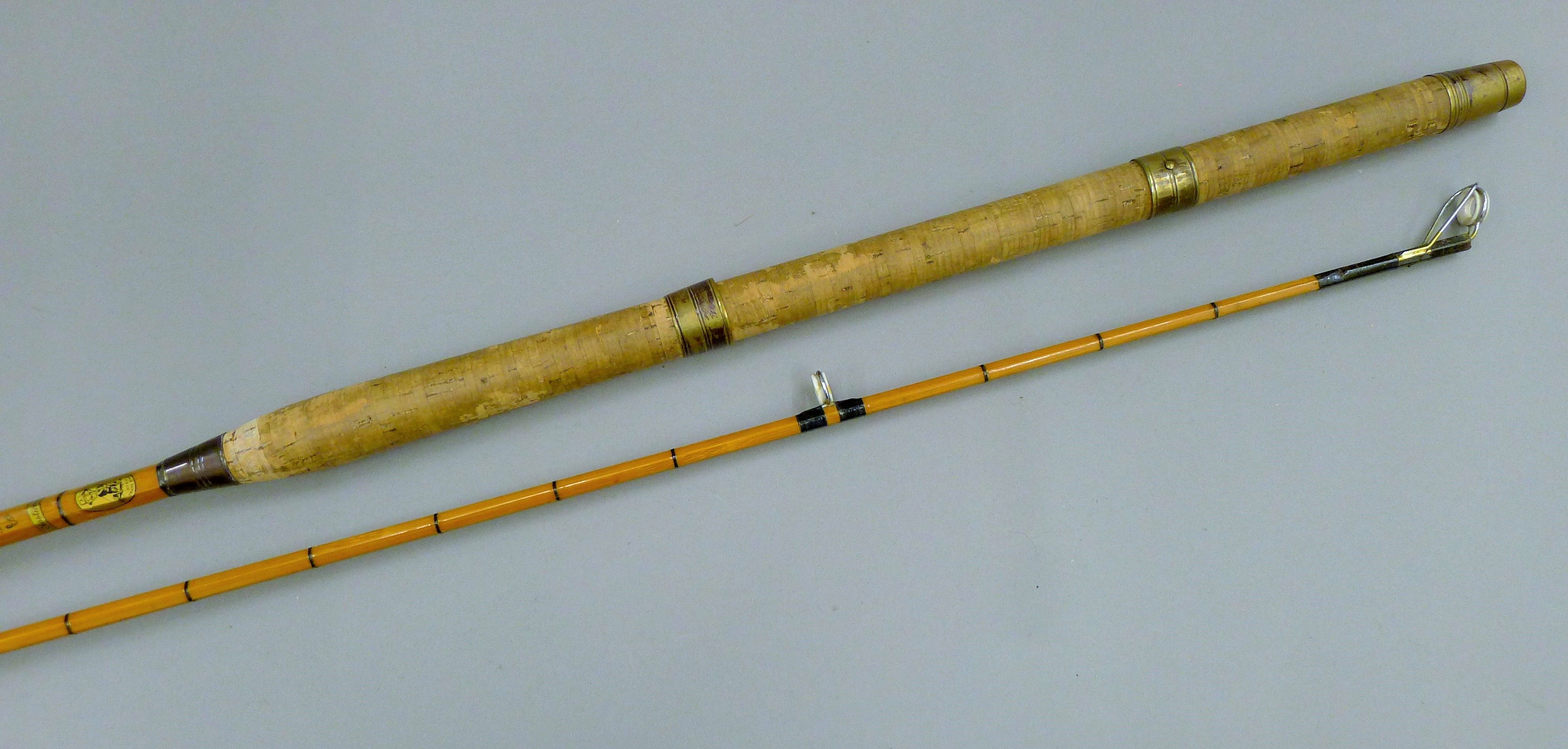 A Henry Aiken of London split cane rod, two other split cane rods and a carbon fibre rod. - Image 4 of 8