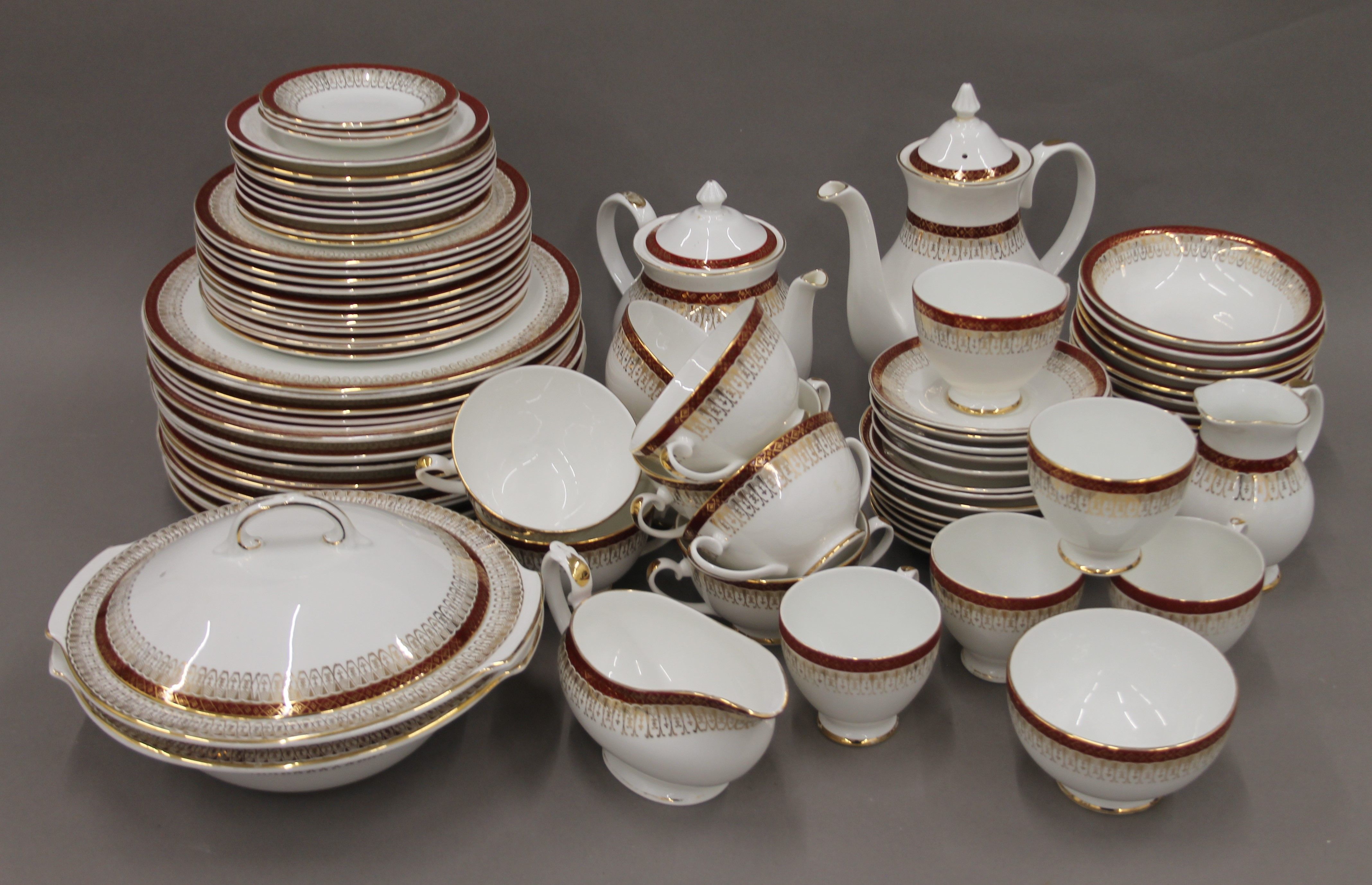 A Royal Grafton gold decorated Majestic pattern dining, tea and coffee service.
