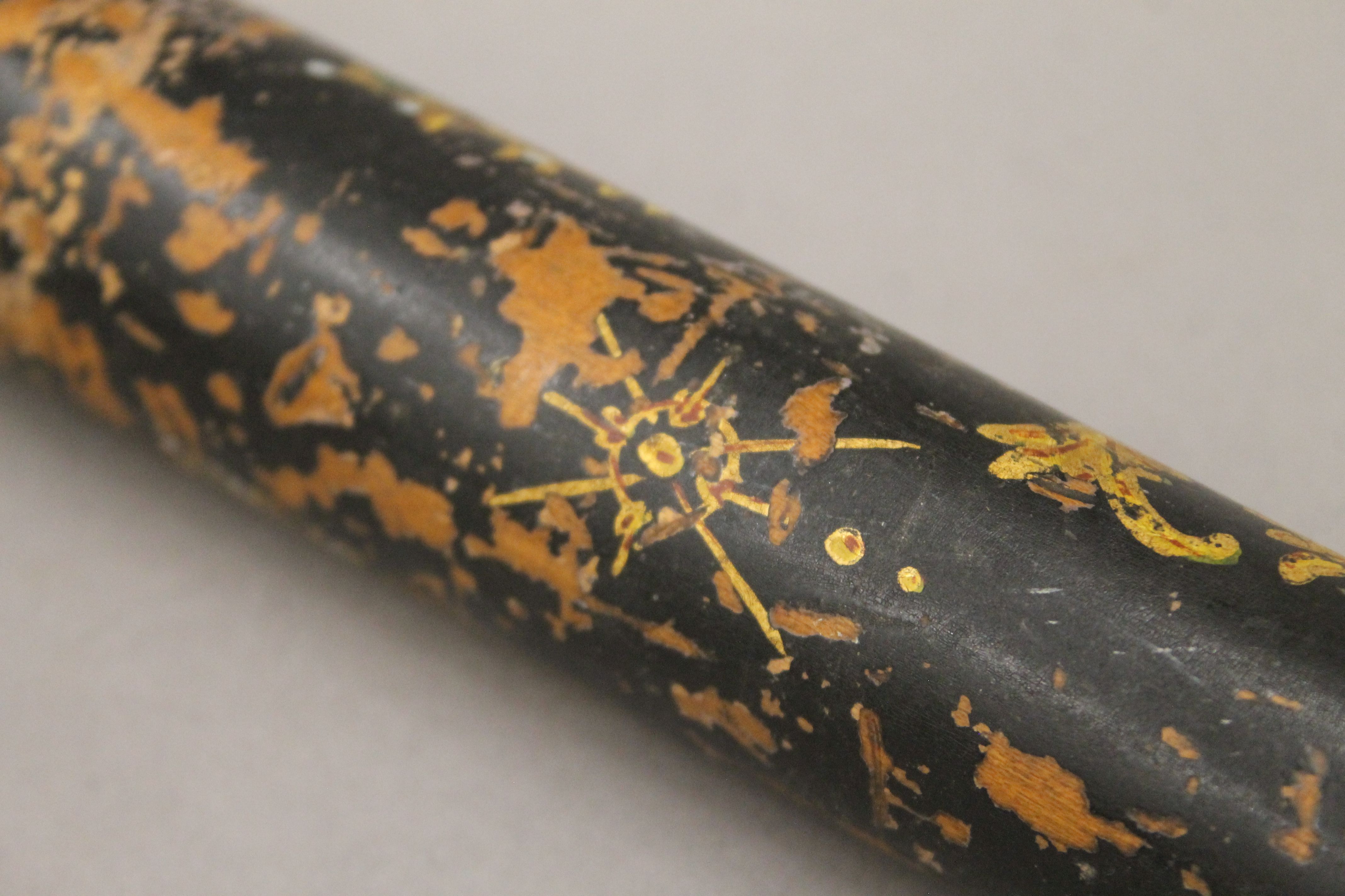 A Victorian painted wooden truncheon. 43 cm long. - Image 5 of 7