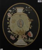 A 19th century gilt-framed and glazed silk work picture depicting a Flowering Urn centred with a