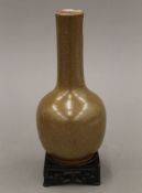 A 19th century Chinese porcelain tea dust-glazed bottle vase,