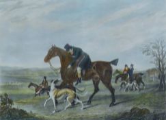 Gentlemen with their greyhounds "Going Out" on to the heath,