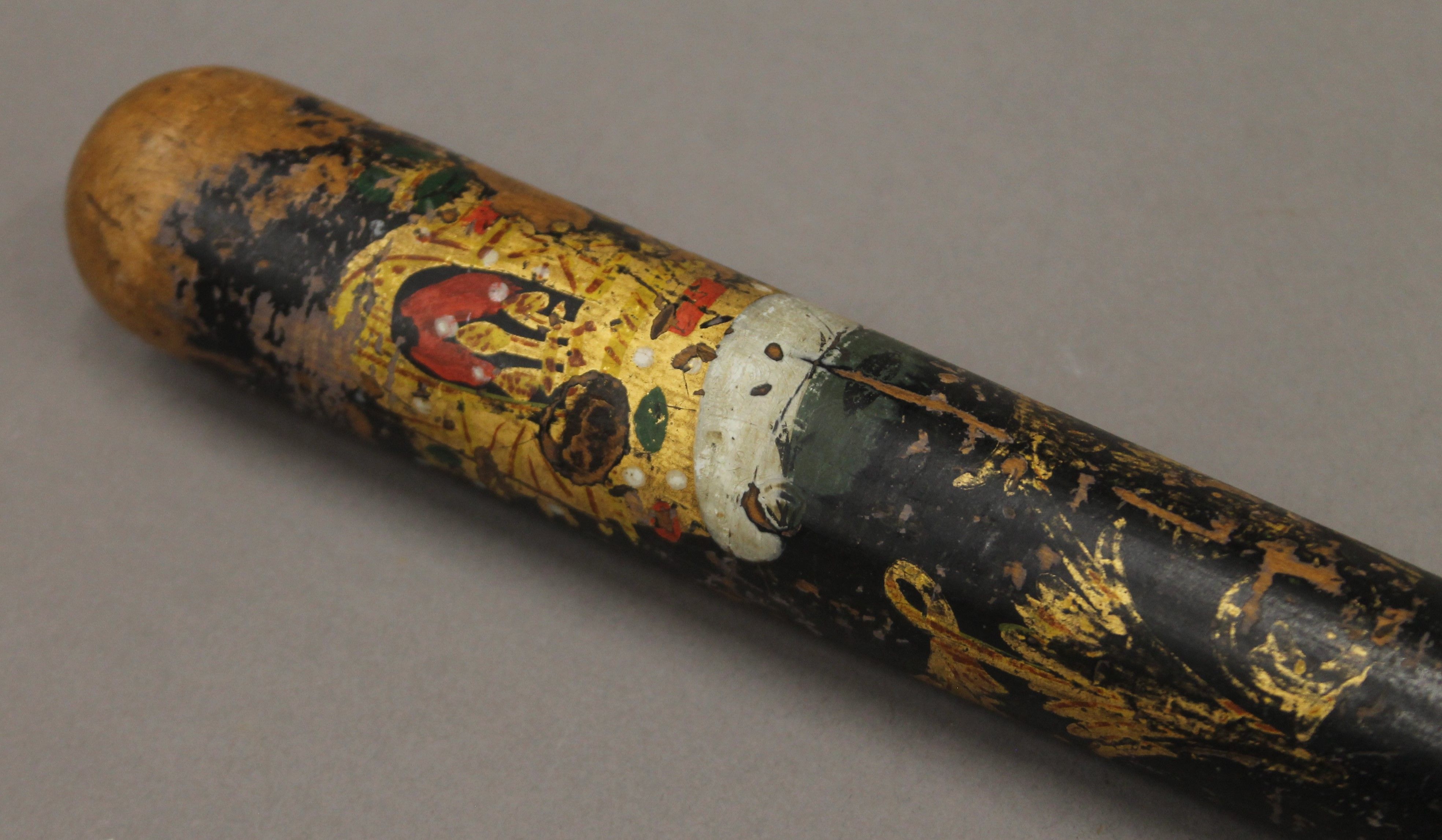 A Victorian painted wooden truncheon. 43 cm long. - Image 4 of 7