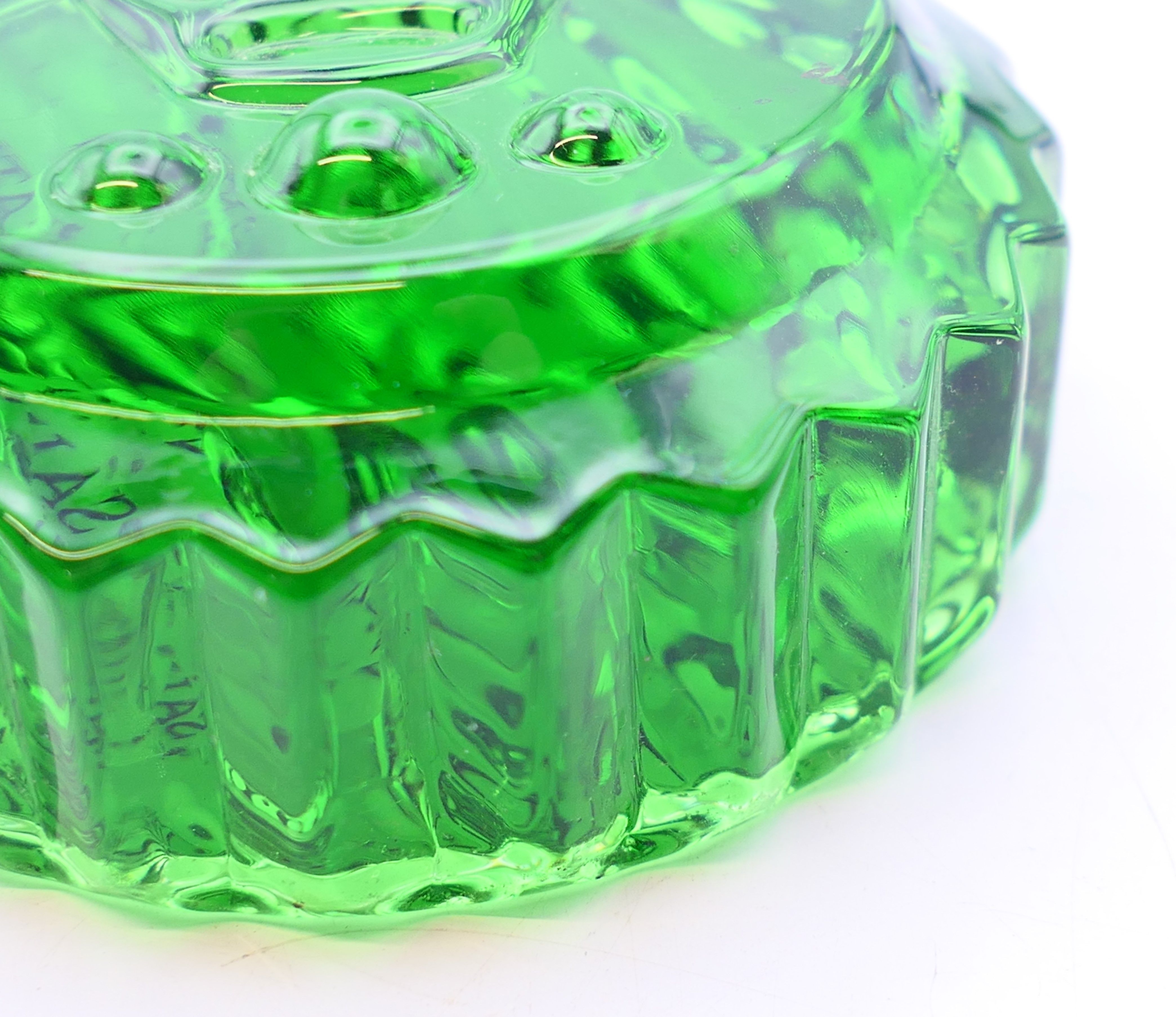 A round Rolex green glass paperweight. 7 cm diameter. - Image 3 of 4